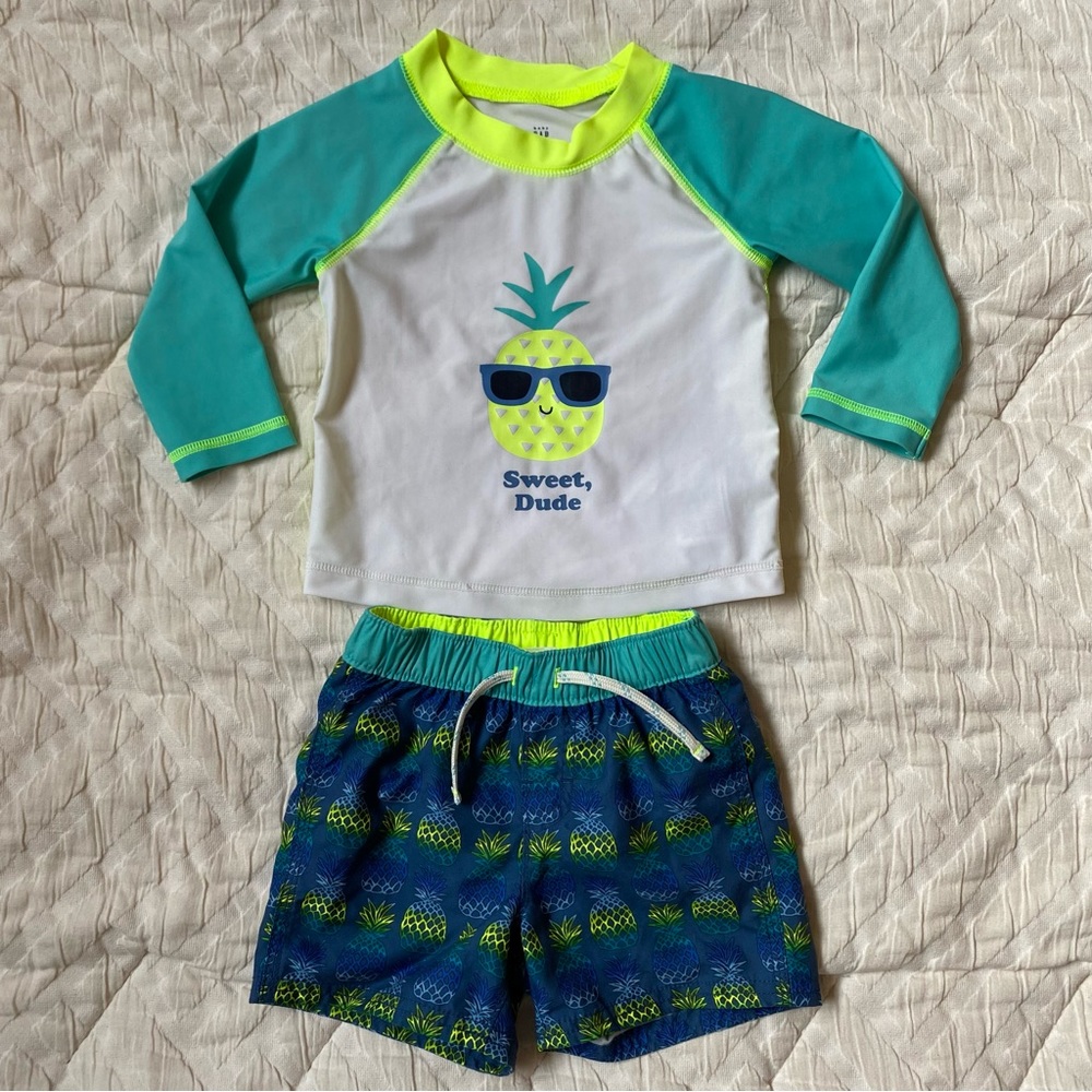 babyGap Pineapple Rashguard Swim Set
